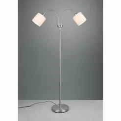 Lampes En Tissu-Luminaires Reality Lampadaire Reality Tommy Nickel mat, 2 lumières