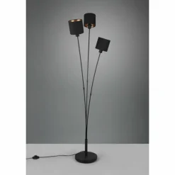 Lampes En Tissu-Luminaires Reality Lampadaire Reality Tommy Noir, 3 lumières