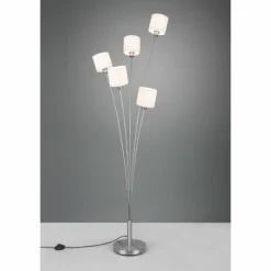 Lampes En Tissu-Luminaires Reality Lampadaire Reality Tommy Nickel mat, 5 lumières