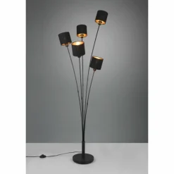 Lampes En Tissu-Luminaires Reality Lampadaire Reality Tommy Noir, 5 lumières