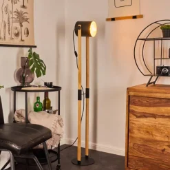 Lampes Vintages & Rétros-hofstein Lampadaire Rebbenas Brun, Noir, 1 lumière