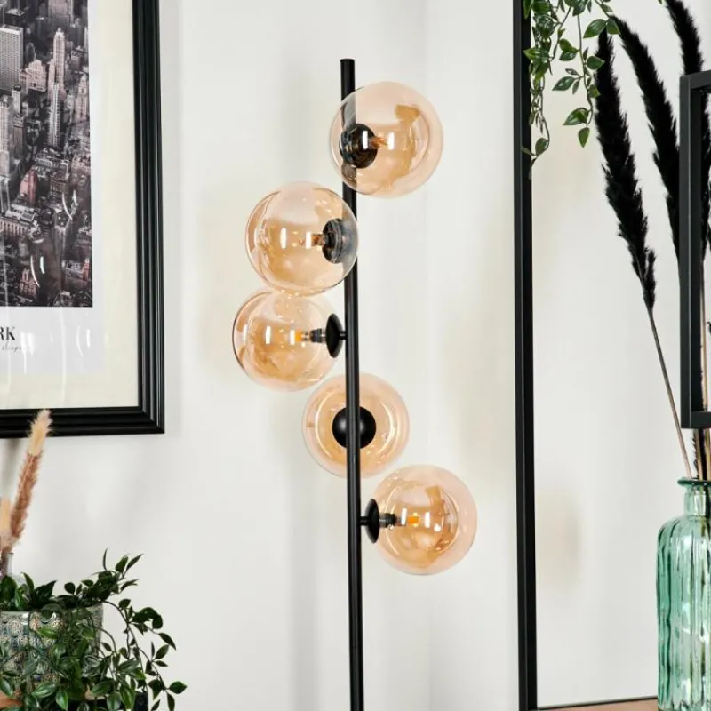 hofstein Lampadaire Remaisnil Ambre, 5 lumières