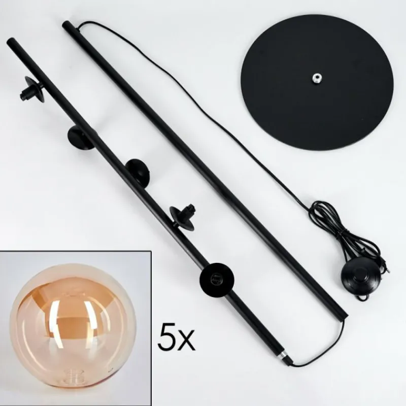 hofstein Lampadaire Remaisnil Ambre, 5 lumières