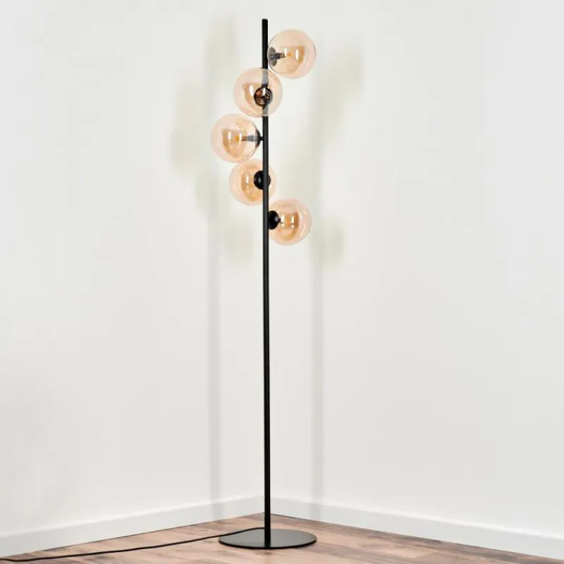 hofstein Lampadaire Remaisnil Ambre, 5 lumières