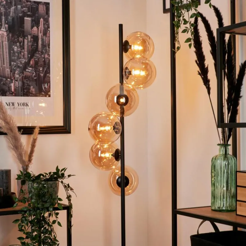 hofstein Lampadaire Remaisnil Ambre, 6 lumières