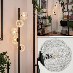 Lampes À Boules-hofstein Lampadaire Remaisnil Argenté, 5 lumières