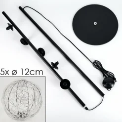 Lampes À Boules-hofstein Lampadaire Remaisnil Argenté, 5 lumières