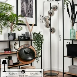 hofstein Lampadaire Remaisnil Fumé, 5 lumières