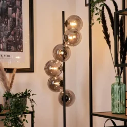 hofstein Lampadaire Remaisnil Fumé, 6 lumières