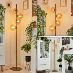 hofstein Lampadaire Remaisnil Laiton, 4 lumières