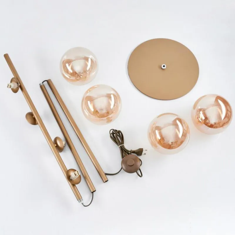 hofstein Lampadaire Remaisnil Laiton, 4 lumières