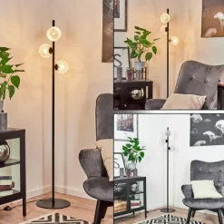 hofstein Lampadaire Remaisnil Noir, 3 lumières* Lampadaires Et Lampes Sur Pied