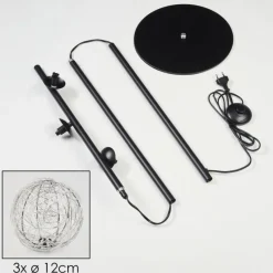 hofstein Lampadaire Remaisnil Noir, 3 lumières* Lampadaires Et Lampes Sur Pied