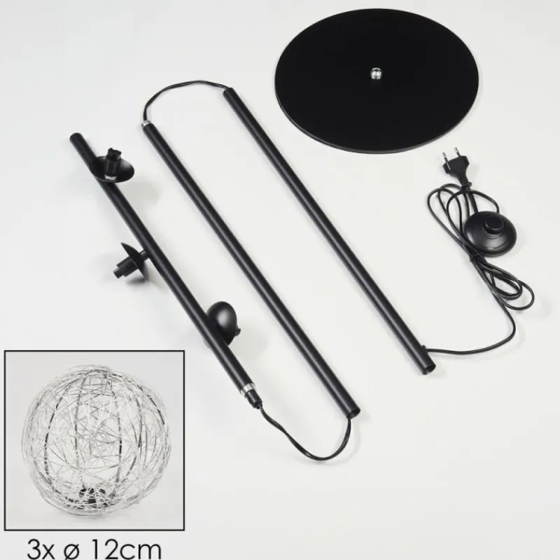 hofstein Lampadaire Remaisnil Noir, 3 lumières* Lampadaires Et Lampes Sur Pied