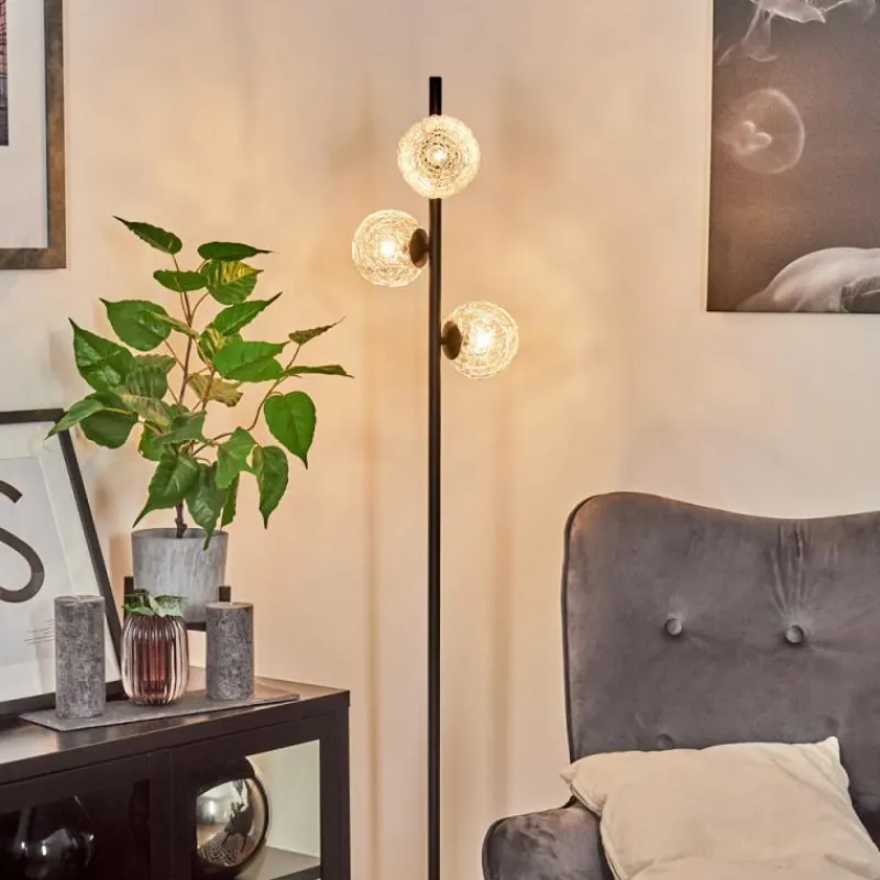 hofstein Lampadaire Remaisnil Noir, 3 lumières* Lampadaires Et Lampes Sur Pied