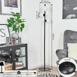 hofstein Lampadaire Remaisnil Noir, 3 lumières