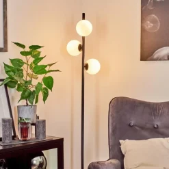 hofstein Lampadaire Remaisnil Noir, 3 lumières