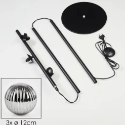 hofstein Lampadaire Remaisnil Noir, 3 lumières