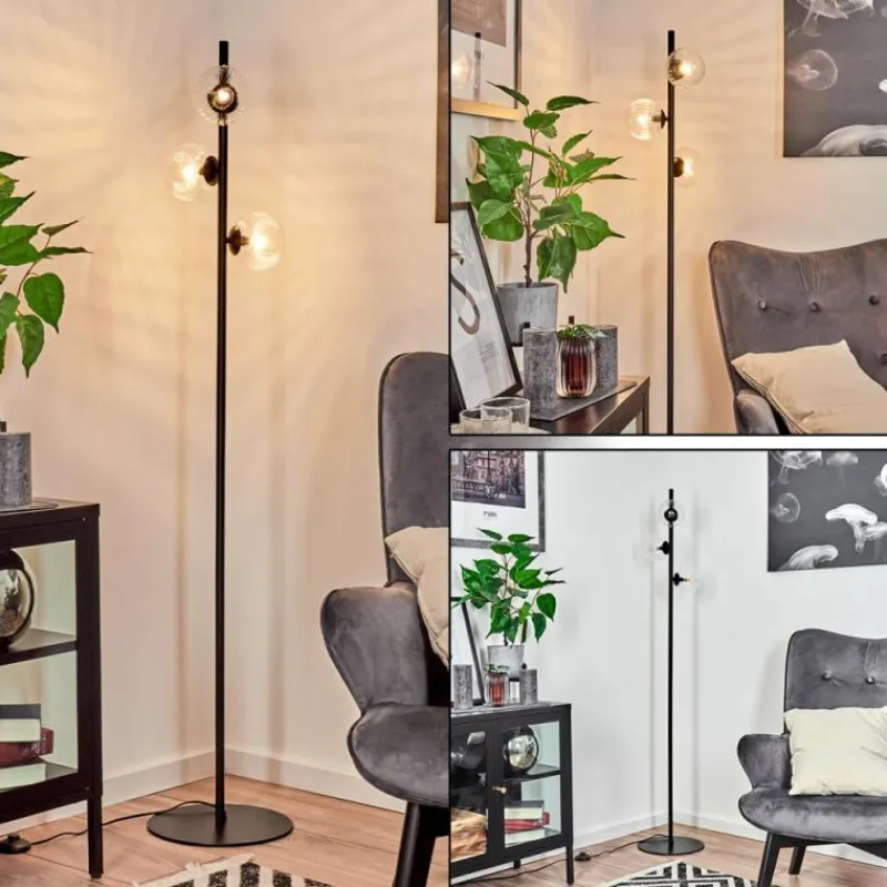 hofstein Lampadaire Remaisnil Noir, 3 lumières