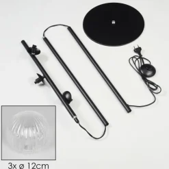 hofstein Lampadaire Remaisnil Noir, 3 lumières