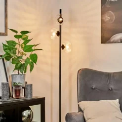 hofstein Lampadaire Remaisnil Noir, 3 lumières