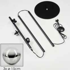 hofstein Lampadaire Remaisnil Noir, 3 lumières