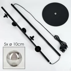 hofstein Lampadaire Remaisnil Noir, 5 lumières