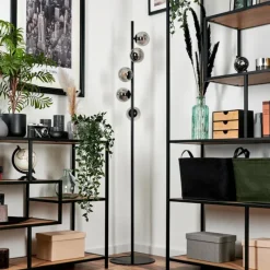 hofstein Lampadaire Remaisnil Noir, 5 lumières