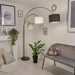 Lampes En Tissu-hofstein Lampadaire Renfrew Noir, 3 lumières