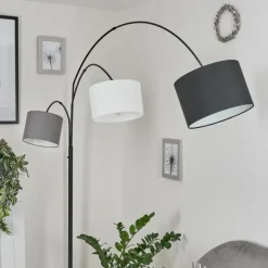 Lampes En Tissu-hofstein Lampadaire Renfrew Noir, 3 lumières