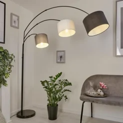 Lampes En Tissu-hofstein Lampadaire Renfrew Noir, 3 lumières