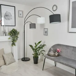 Lampes En Tissu-hofstein Lampadaire Renfrew Noir, 3 lumières