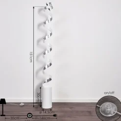 hofstein Lampadaire Rezat LED Argenté, Blanc, 1 lumière