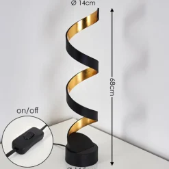 Lampes Dorées-hofstein Lampadaire Rezat LED Noir doré, 1 lumière