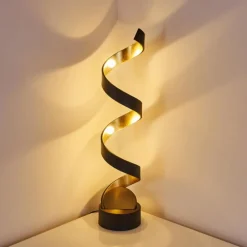 Lampes Dorées-hofstein Lampadaire Rezat LED Noir doré, 1 lumière