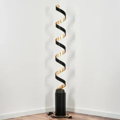 Lampes Art Déco-hofstein Lampadaire Rezat LED Noir doré, 1 lumière