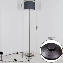 Lampes En Tissu-hofstein Lampadaire Rinkens Nickel mat, 1 lumière