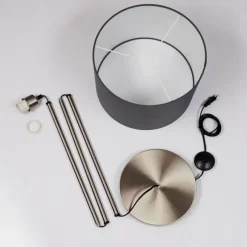 Lampes En Tissu-hofstein Lampadaire Rinkens Nickel mat, 1 lumière