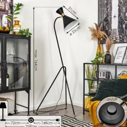 Lampes Industrielles-hofstein Lampadaire Rinkila Noir, 1 lumière