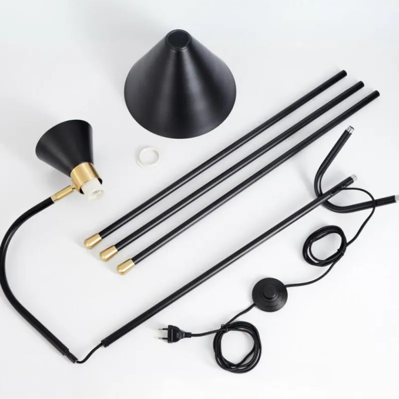 Lampes Industrielles-hofstein Lampadaire Rinkila Noir, 1 lumière