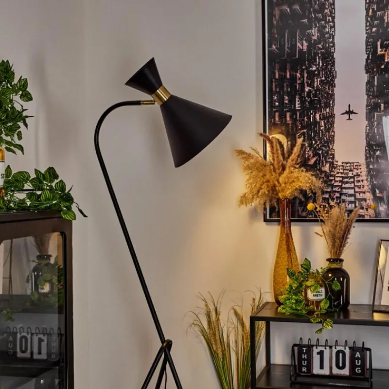 Lampes Industrielles-hofstein Lampadaire Rinkila Noir, 1 lumière