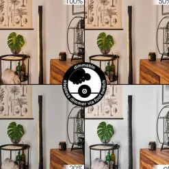 hofstein Lampadaire Rodeche LED Nickel mat, Noir, 1 lumière