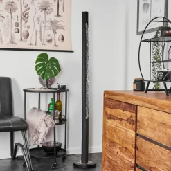 hofstein Lampadaire Rodeche LED Nickel mat, Noir, 1 lumière