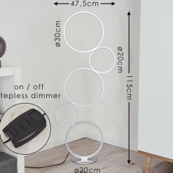 hofstein Lampadaire Rodekro LED Argenté, 1 lumière