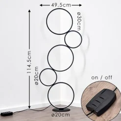 hofstein Lampadaire Rodekro LED Noir, 1 lumière