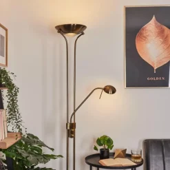 hofstein Lampadaire Rom LED Laiton, 2 lumières