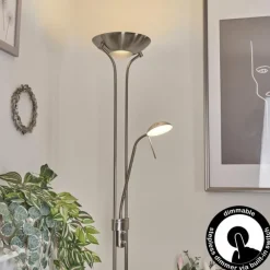 hofstein Lampadaire Rom LED Nickel mat, 2 lumières