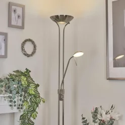 hofstein Lampadaire Rom LED Nickel mat, 2 lumières