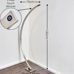 hofstein Lampadaire Ruswil LED Nickel mat, 1 lumière* Lampadaires Et Lampes Sur Pied