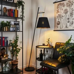 hofstein Lampadaire Saillon Noir, 1 lumière